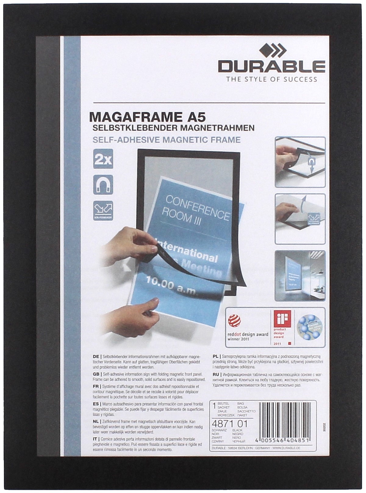 Durable Ramka informacyjna A5 czarna Duraframe samop (2)