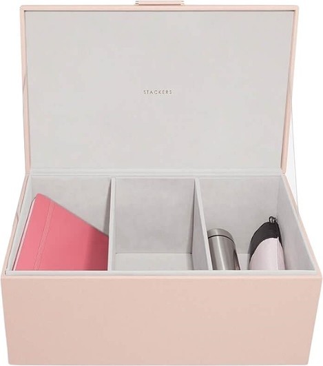 Stackers Pudełko do przechowywania Stackers 3 komorowe różowe 75642