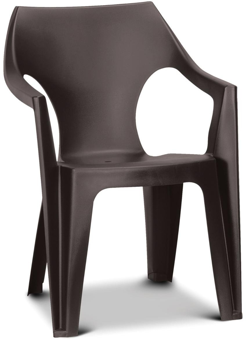 ALLIBERT Krzesło plastikowe Dante Low back, brązowe, 57x57x79 cm