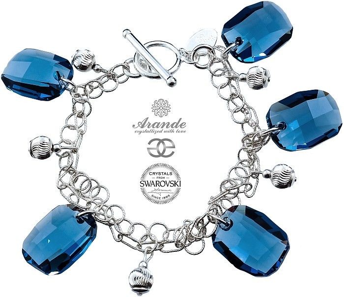 Swarovski Arande piękna bransoletka DENIM BLUE SREBRO 700434