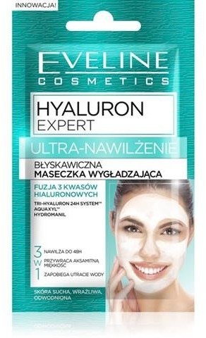 Eveline Hyaluron Expert Ultra-nawilżenie błyskawiczna maseczka wygładzająca 3w1 7ml 53800-uniw