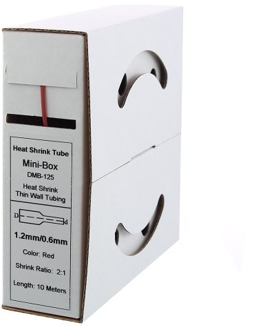 Offgridtec Offgridtec 10 m wąż termokurczliwy 1,2 mm > 0,6 mm czerwony pojemnik do warsztatu samochodowego 000546