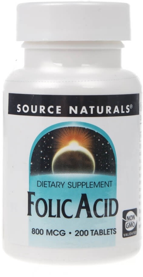 Source Naturals Source Naturals Folic Acid (kwas foliowy) 800 mcg - 200 tabletek