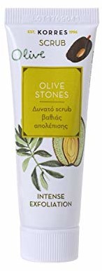 Korres Olive Stones Scrub 18 ml głęboko oczyszczający krem do peelingu z naturalnymi cząsteczkami peelingu