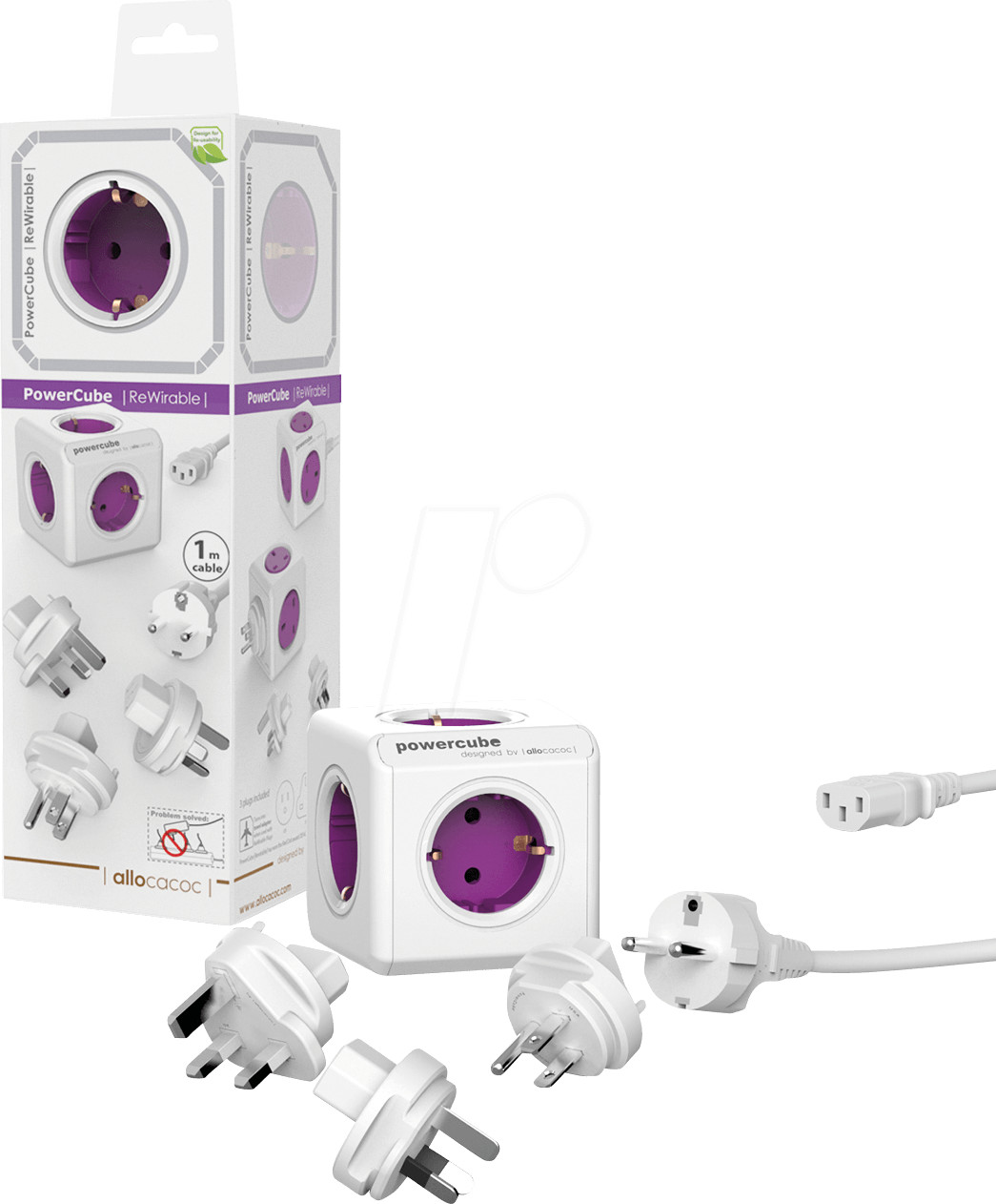 Allocacoc Listwa zasilająca Allocacoc ReWirable 1m (1801/DERW3P)