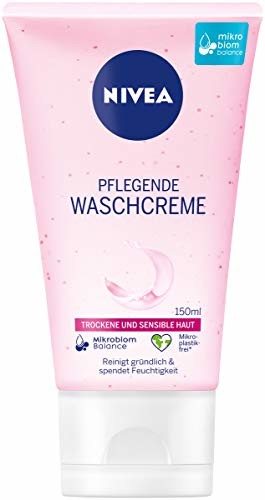 NIVEA NIVEA Pielęgnujący krem do mycia z olejkiem migdałowym (150 ml), dokładne oczyszczanie skóry suchej i wrażliwej, wyjątkowo łagodny i dokładny krem do czyszczenia 81111-01000-21