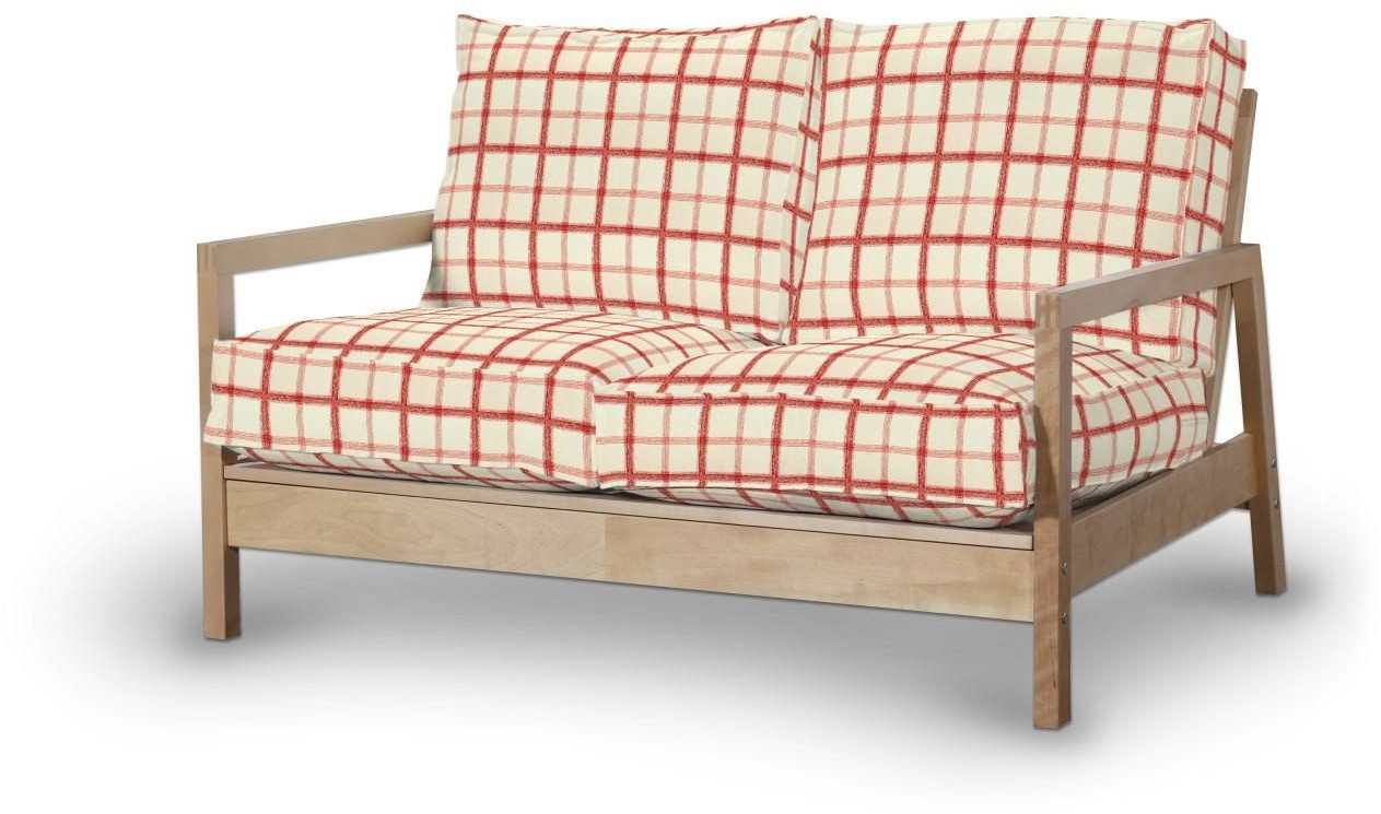 Dekoria Pokrowiec na sofę Lillberg 2-osobową nierozkładaną tło ecru czerwone postacie Sofa Lillberg 2-osobowa Avinon 627-132-15