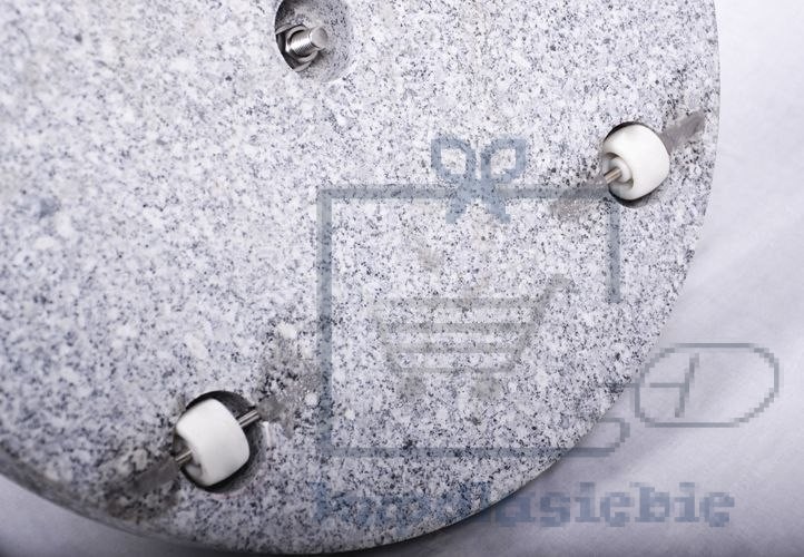 Garthen Podstawa z granitu i stali nierdzewnej okrągła z kółeczkami pod parasol 40 kg