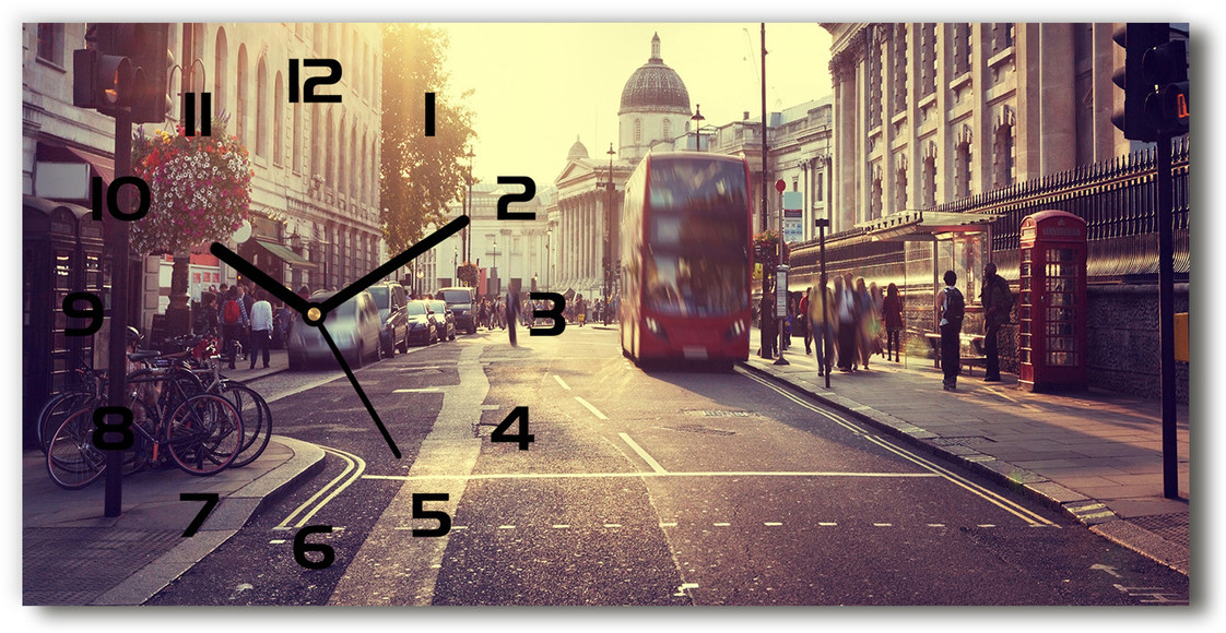 Nowoczesny zegar ścienny szklany Londyn