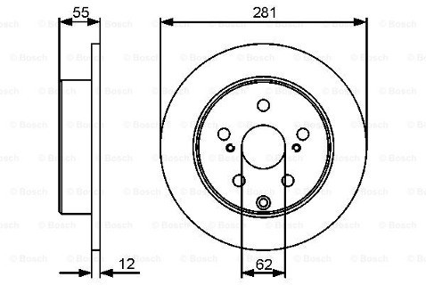 BOSCH Tarcza hamulcowa tylna, 0 986 479 419  0986479419