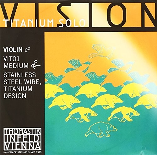 Pirastro thomastik Vision Titanium Solo Violin gitary, tylko vit01 Medium, nierdzewna/Tytan, 1. gitary, 4/4 VIT01