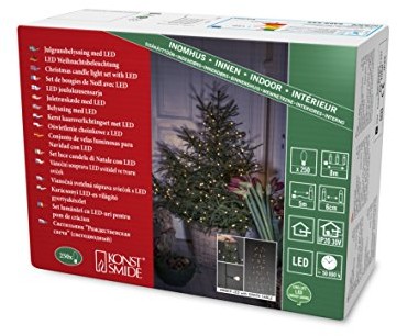 Konstsmide , 6369  820, bawełna płaszcz z pierścieniem,  11, z globes, 5 ciągi magistralowe po 50 diod LED, częściowo zmontowane, 250 Amber diody, wewnętrznego transformatora 30 V _, zielony kabel 6369-820