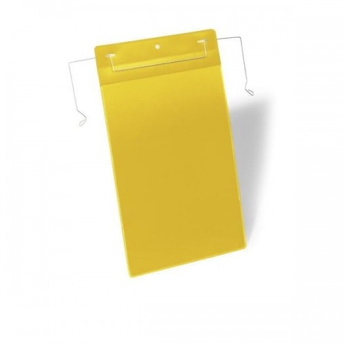 Kieszeń magazynowa z uchwytami z drutu A4 pionowa DURABLE żółta 50szt. 1753 04 DU1539-6