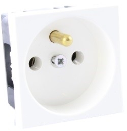 Mosaic 1M 45x45 Gniazdo elektryczne Białe Wawa