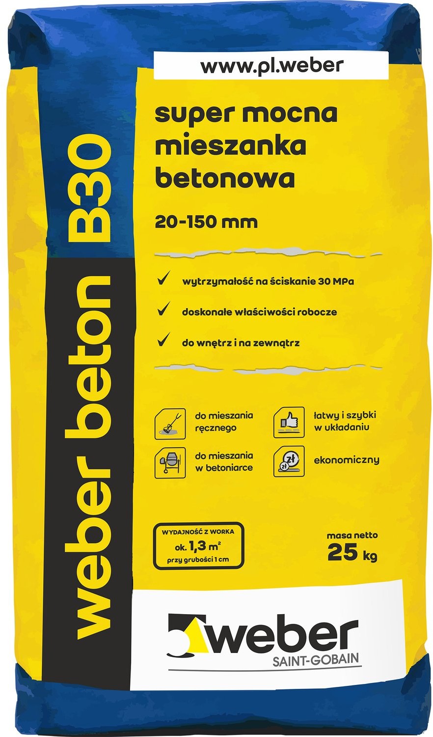 Weber Saint-Gobain Beton B30 - super mocna mieszanka betonowa 25 kg