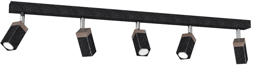 Milagro Lampa sufitowa SOLO SAWN BLACK PATINATED WOOD 5x mini GU10 MLP7474