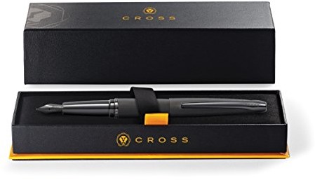Cross A. T.  fountain Pen f Cross ATX z czarnym frezowanego wzór w kształcie diamentu, w eleganckim pudełku na prezent 886-41FJ