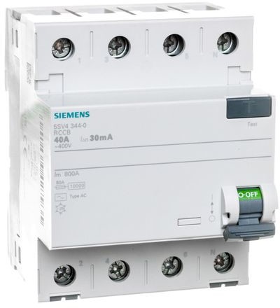 Siemens Wyłącznik różnicowoprądowy 4P 40A 0,03A typ AC 5SV4344-0