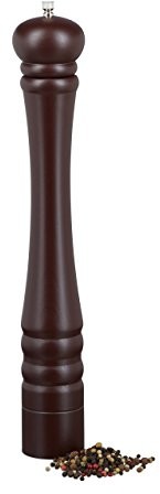 Relaxdays młynek do pieprzu drewna, mechanizm ceramiczny, duża, wys. x szer. x gł.: 40 x 6 x 6 cm, klasyczne wzornictwo, różne kolory, czekoladowobrązowy 10020593_532