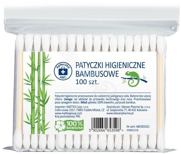 SILESIAN PHARMA Patyczki higieniczne bambusowe x 100 szt Apteczka ABC