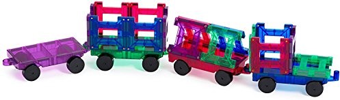 Playmags playmags 20-częściowy zestaw kolejowego: teraz jeszcze ciemniejszy z magnesami, wytrzymały, niezwykle wytrzymałe z kolorowym czystego płyt.