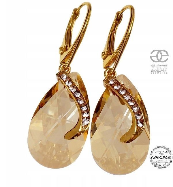 Arande SWAROVSKI UNIKATOWY KOMPLET+ŁAŃCUSZEK GOLDEN SENTI 702036