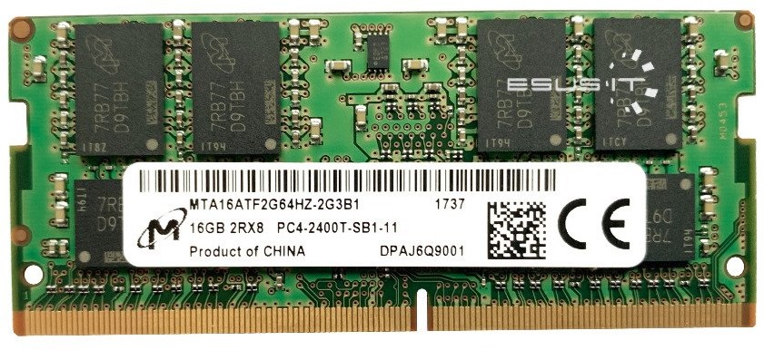 Micron Pamięć RAM 1x 16GB SO-DIMM DDR4 2400MHz PC4-19200 | MTA16ATF2G64HZ-2G3 MTA16ATF2G64HZ-2G3