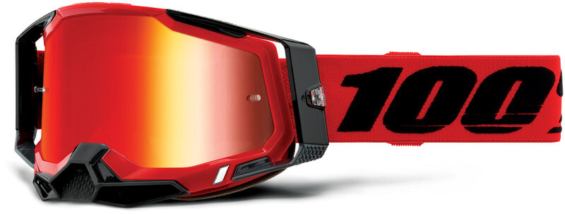 100% 100% Racecraft Anti-Fog Goggles Gen2, red/mirror  2021 Gogle HU-GOG-0045/13/unis