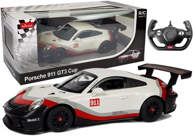 Rastar Auto R/C Porsche 911 GT3 CUP 1:14 Białe na pilota 6008