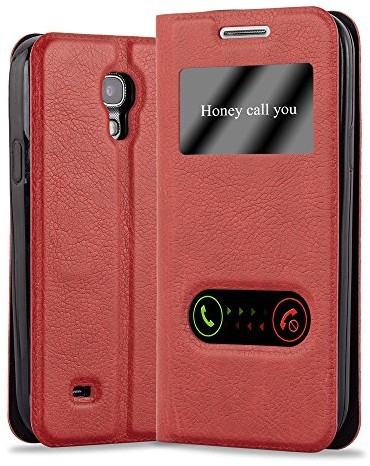 Samsung cador Abo Book Style > < ochronne etui w stylu View z niewidocznym zapięciem na magnes, funkcja stojaka i podwójną okna przed wzrokiem Galaxy S4 Case Cover wallet pokrowiec ochronny etui tor DE-110133