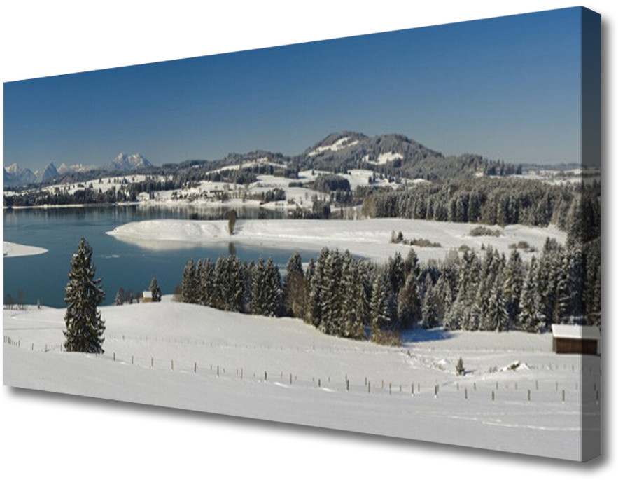 PL Tulup Obraz Canvas Jezioro Śnieg Kraina Góry 100x50cm