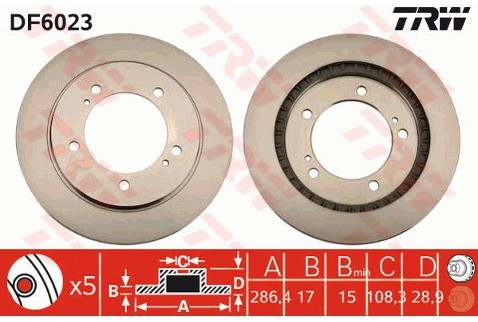 TRW Tarcza hamulcowa DF6023