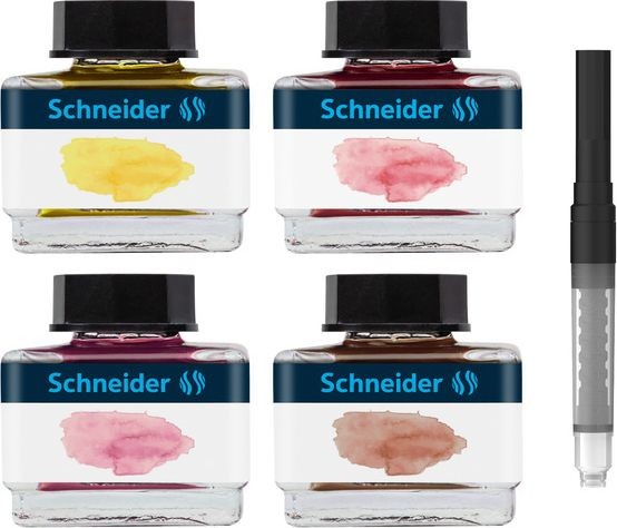 SCHNEIDER Zestaw prezentowy 2 4 x atrament pastelowy w kałamarzu 1 x konwerter mix kolorów SR143702