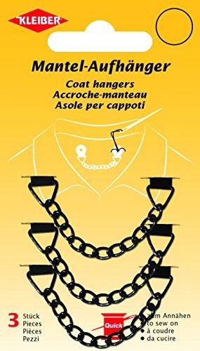 Kleiber Kleiber + Co.GmbH zawieszka na płaszcz, zestaw 3-częściowy, metal, czarna, ok. 8,3 cm x 1,1 cm 859-30
