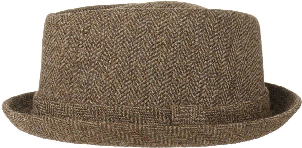 Diamond Crown Herringbone Wool Hat by Lipodo, brązowo-beżowy, M (56-57 cm)