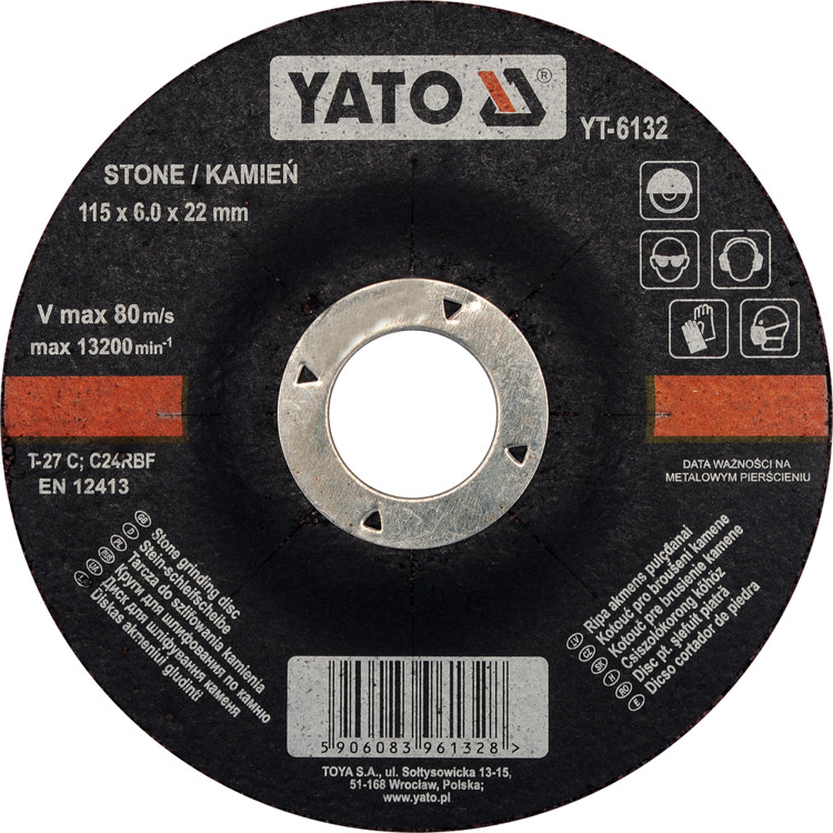 Yato Tarcza do szllifowania kamienia 115x6,0x22 mm YT-6132