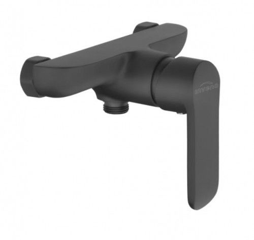 Invena Bateria natryskowa ścienna czarny mat,SIROS BN-90-004 -A