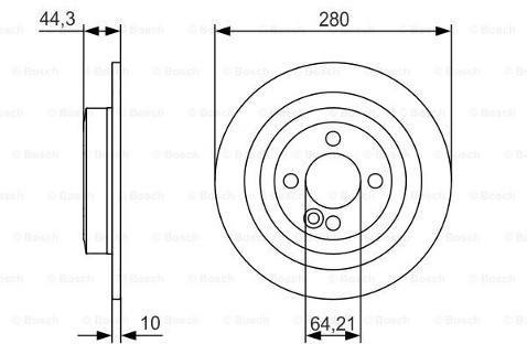 BOSCH Tarcza hamulcowa tylna, 0 986 479 A08  0986479A08