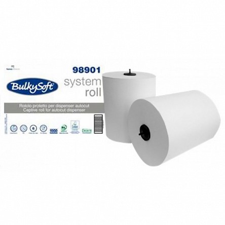 BulkySoft Ręcznik papierowy w roli trzy warstwy 100 m Autocut biały celuloza