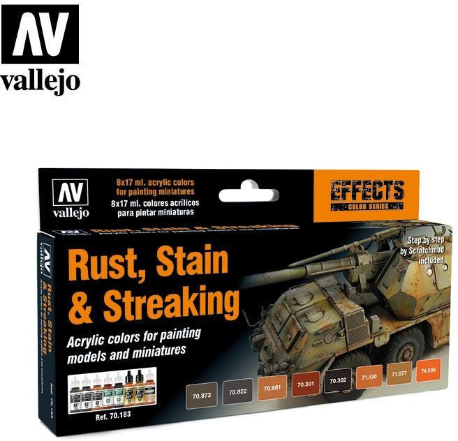 Vallejo Model Color Zestaw 8 farb - Rust, Stain & Streaking by Scratchmod Vallejo 70183