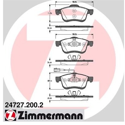 ZIMMERMANN Klocki hamulcowe - komplet 24727.200.2
