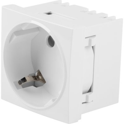 Фото - Розетка Lanberg AC 45x45 socket 230V single SCHUKO adapter white 