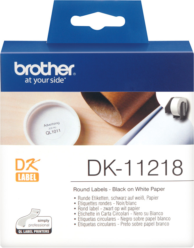 Brother DK-11218 etyk pap krążek 24mm,1000 etykiet DK11218