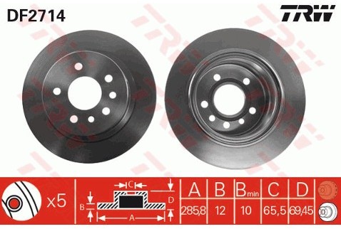 TRW Tarcza hamulcowa DF2714