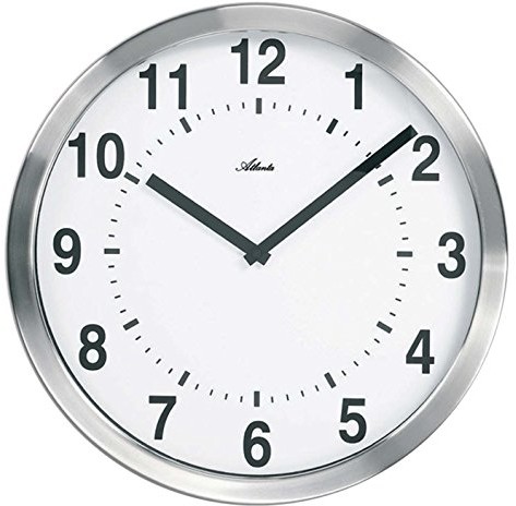 Atlanta 4278 Zegar ścienny zegar nowoczesny biurowych, metalowy, średnica 40 cm 4278