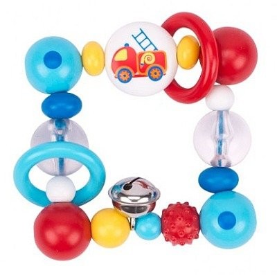 Heimess Grzechotki dla dzieci, Kwadrat, Wóz strażacki, Baby-Lifestyle, 8x8 cm