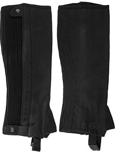 HKM HKM Dorośli 6523 jeździeckie teczki Economic, czaps Minichaps Chaps dzieci 4-12 spodnie XS-XL, 9100 czarne, L-36 558262