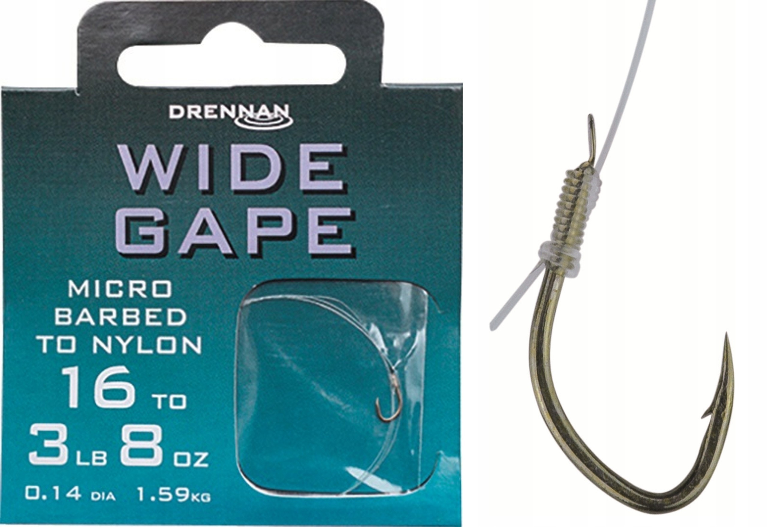 Haczyki Nr 16 Wiązane Przypony wide gape Drennan