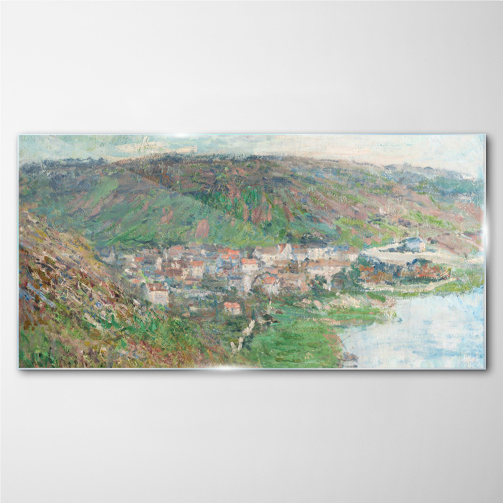 PL Coloray Obraz na Szkle Widok z Vetheuil Monet 140x70cm