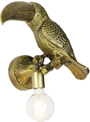 QAZQA Vintage kinkiet mosiądz - Tucan